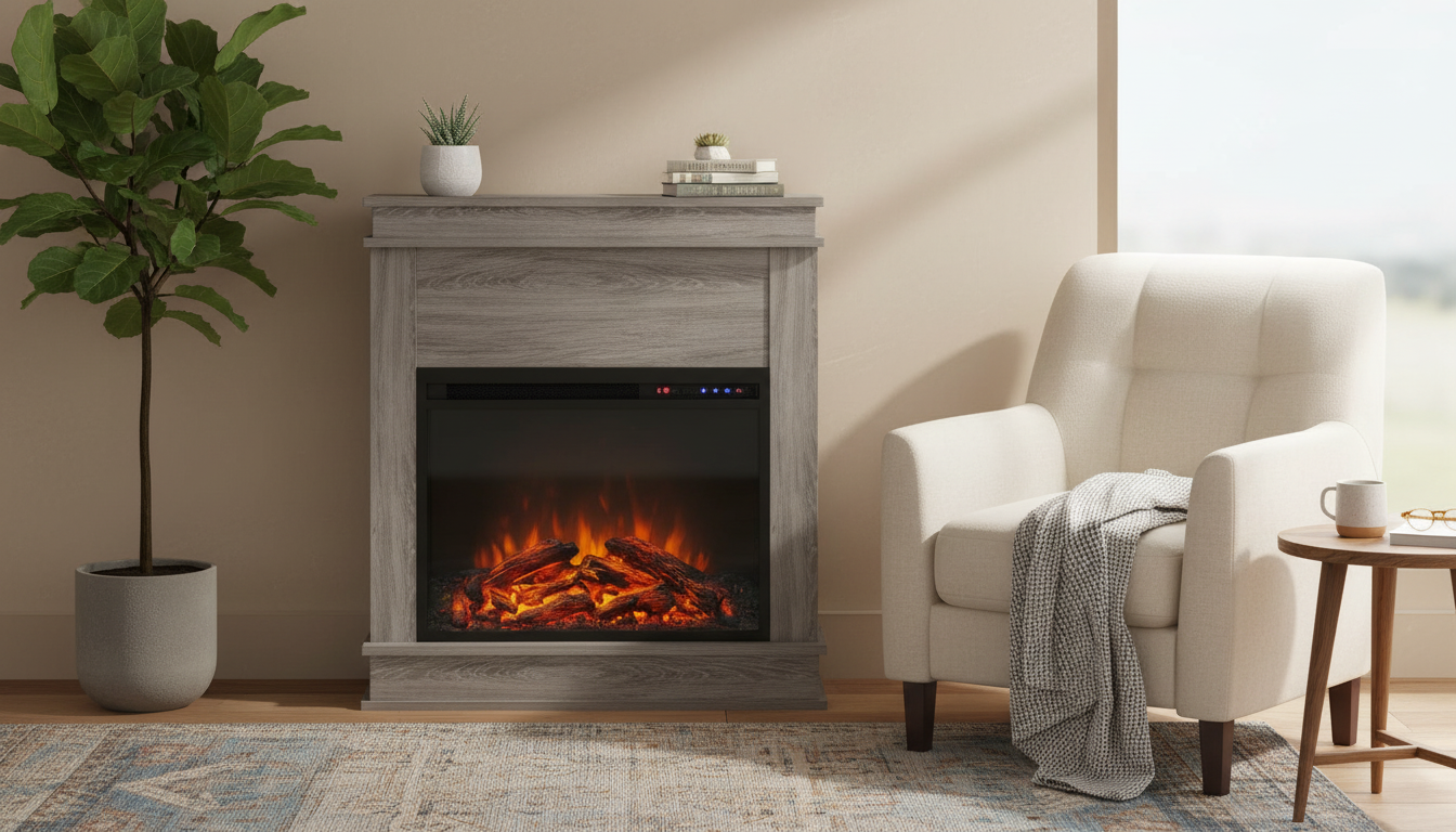 30-Inch Freestanding Mantel Electric Fireplace (Remote)