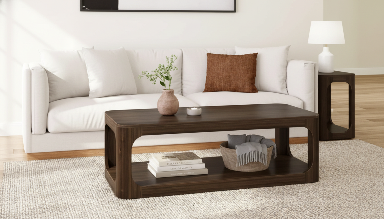 54-Inch Modern Coffee Table with Shelf Storage Guide