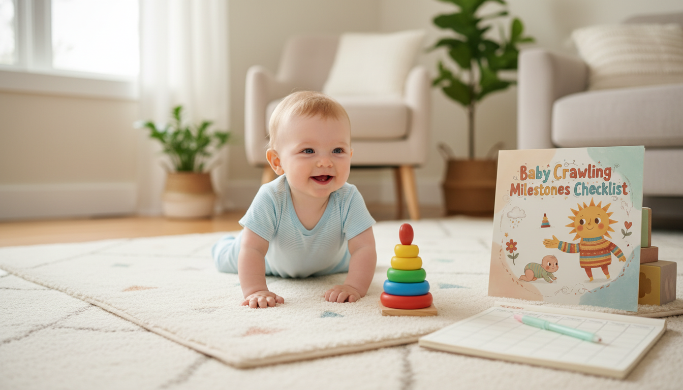 Baby Crawling Milestones Checklist + Tummy Time Tracker