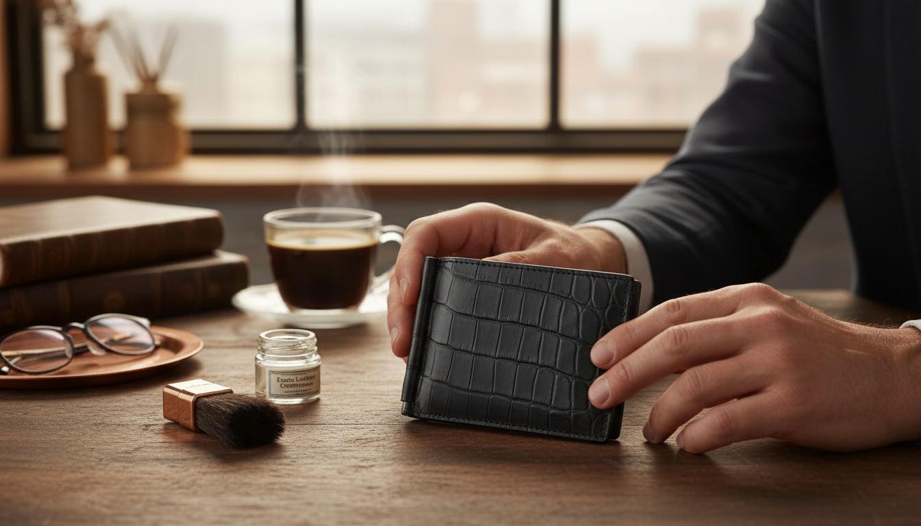 Bottega Veneta Black Crocodile Wallet: Craft & Care