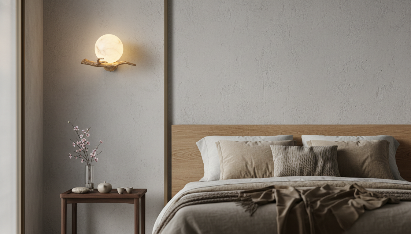 Copper & Marble Wabi-Sabi Wall Lamp for Zen Glow