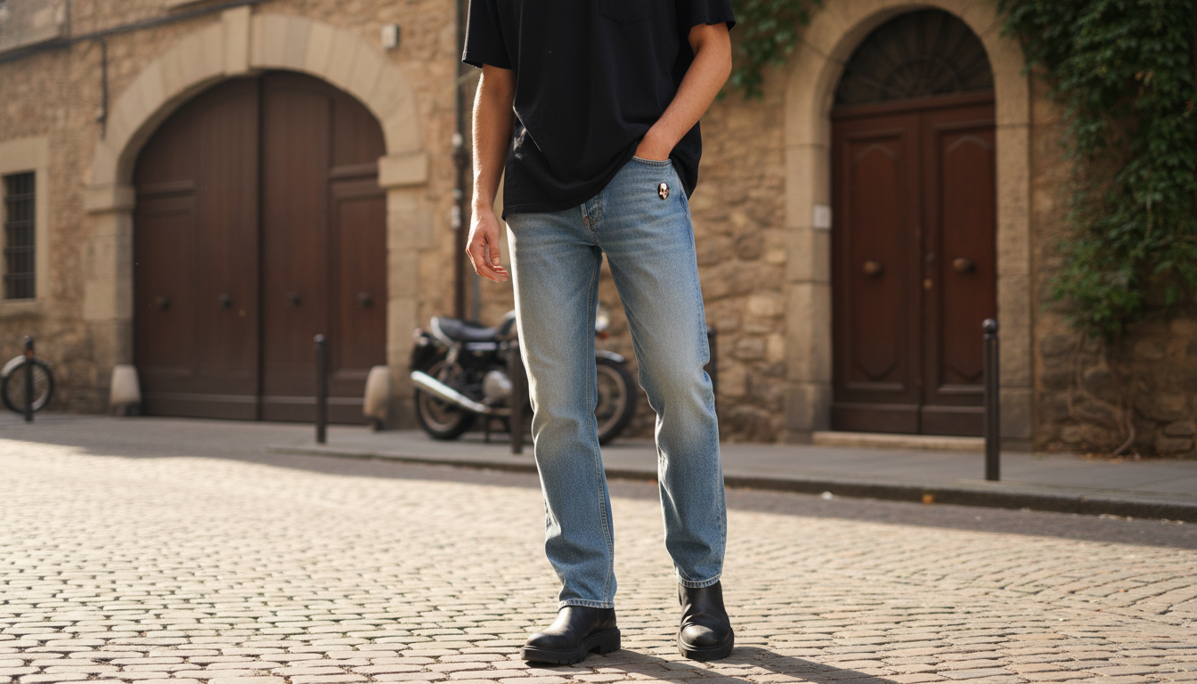 McQueen Straight Jeans: Skull Plaque Fit & Style Guide