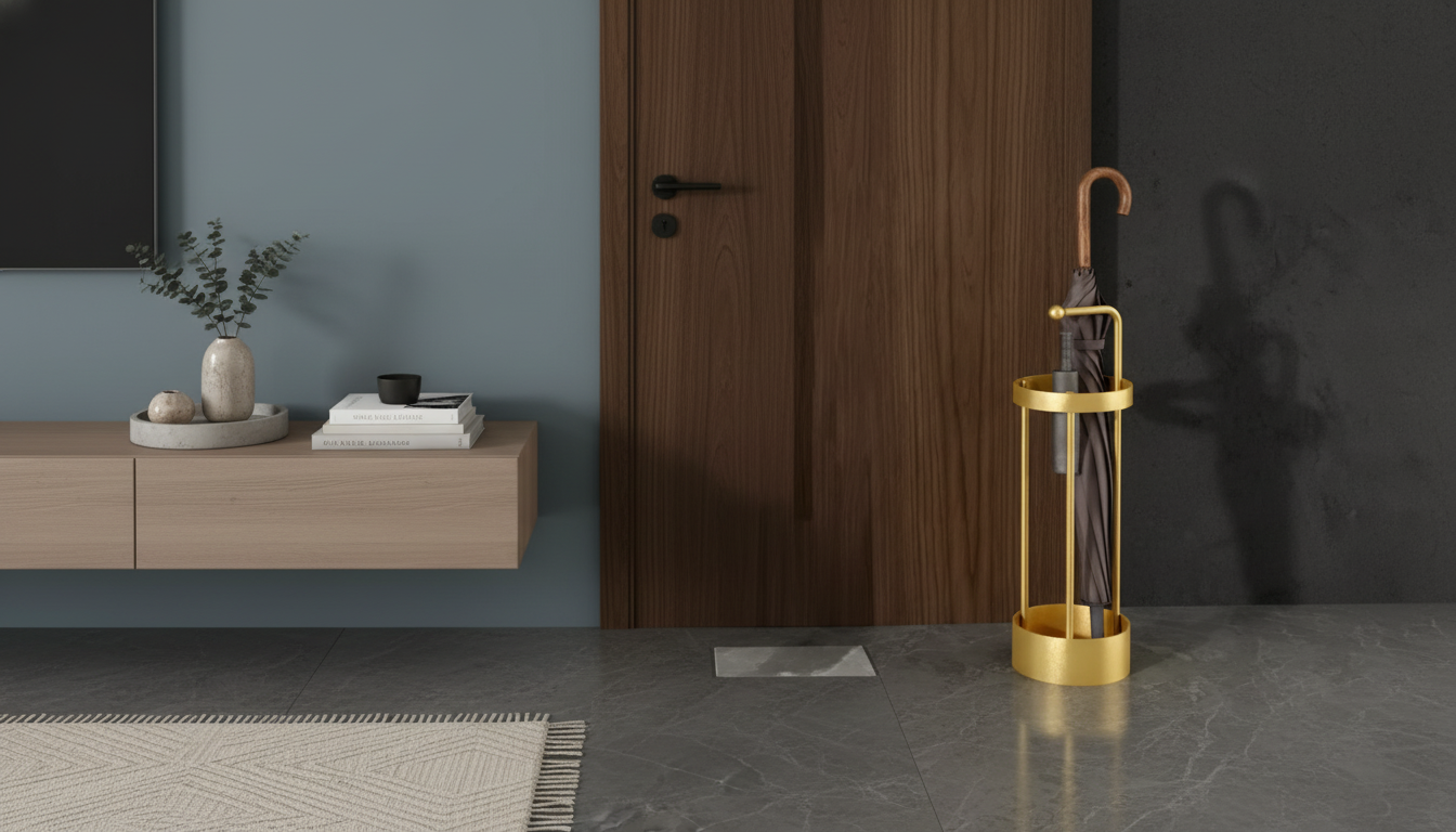 Modern Gold Iron Umbrella Stand for Tidy Entryways