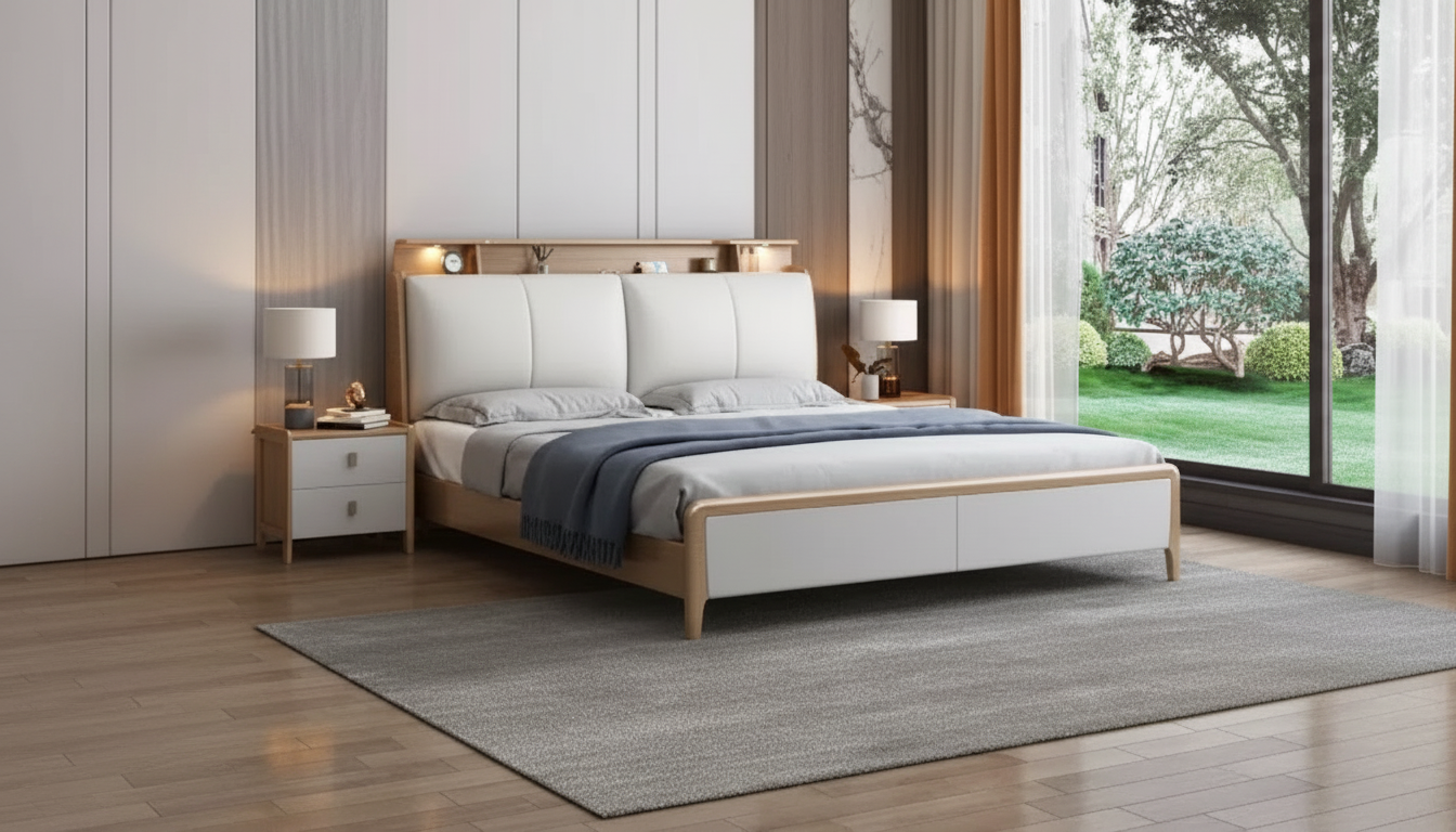 Modern Minimalist Storage Bed for a Calm Luxury Bedroom