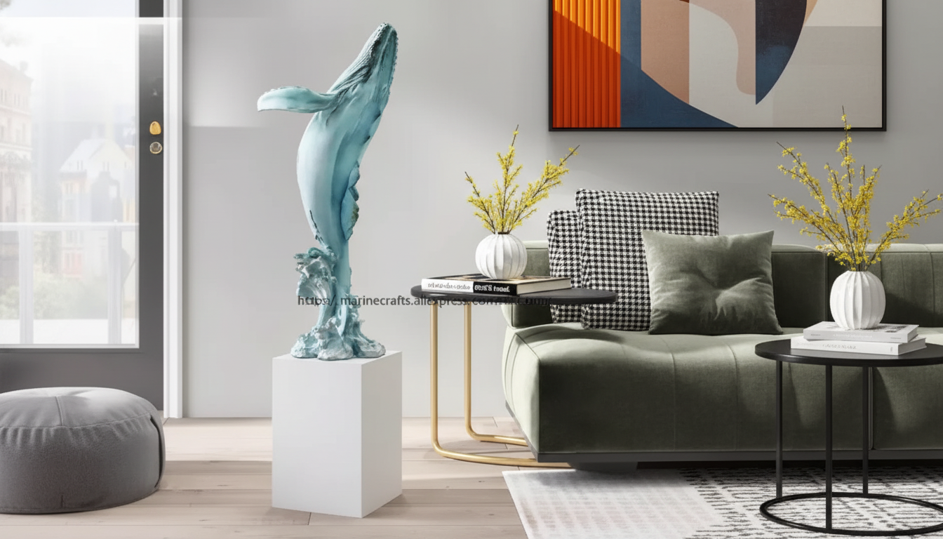 Modern Resin Whale Sculpture: Large Floor Decor Guide